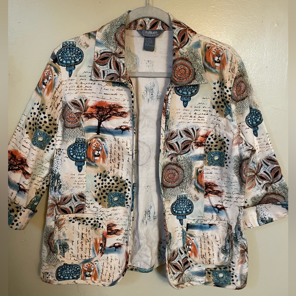 Unique Patterned Blazer Jacket - Picture 4 of 4